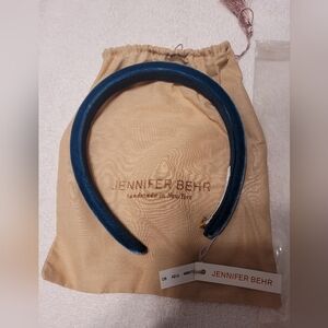 Jennifer Behr Velvet Tiana Headband Azul